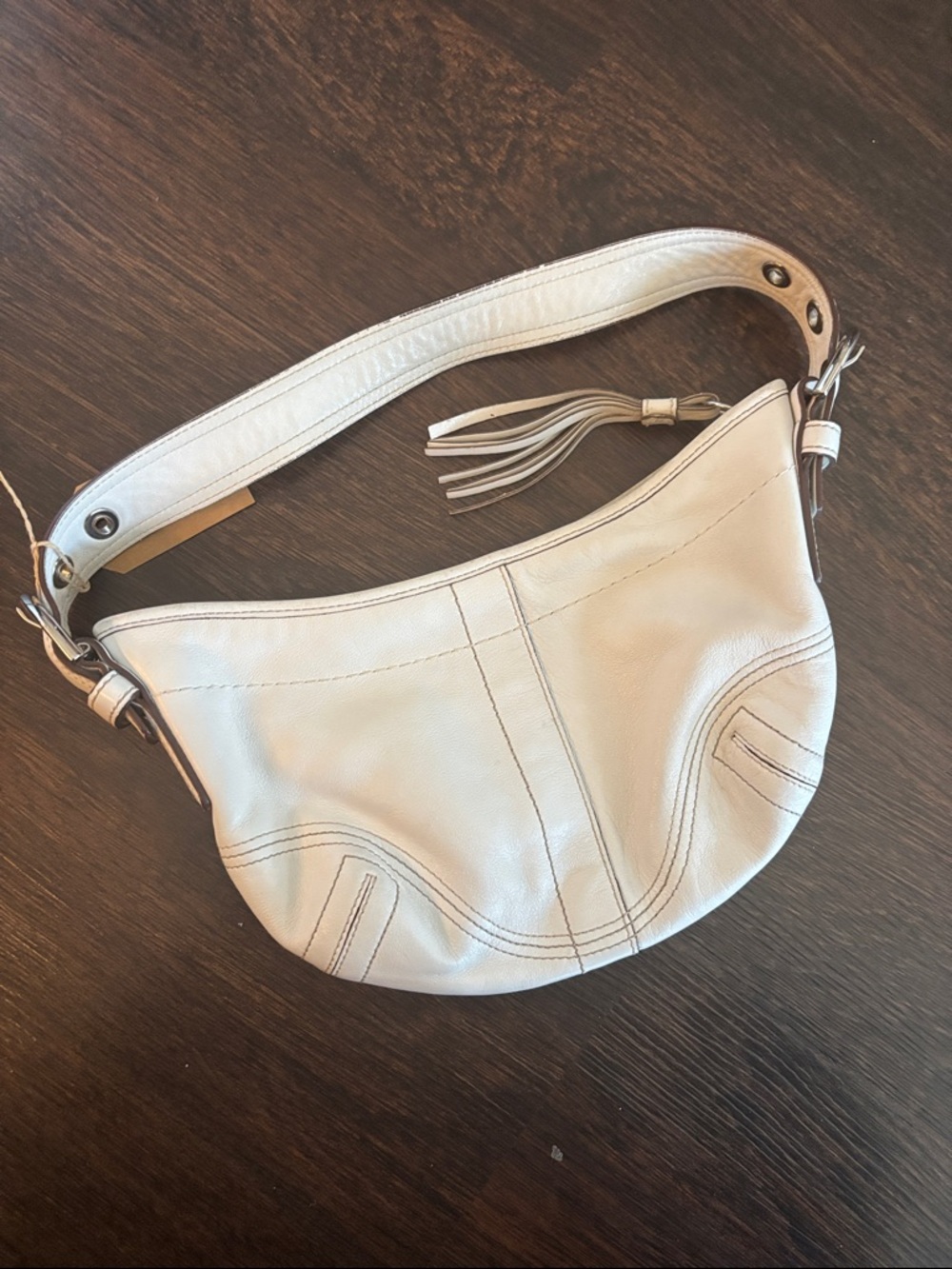 Coach Leather Shoulder Hobo with Tassel
